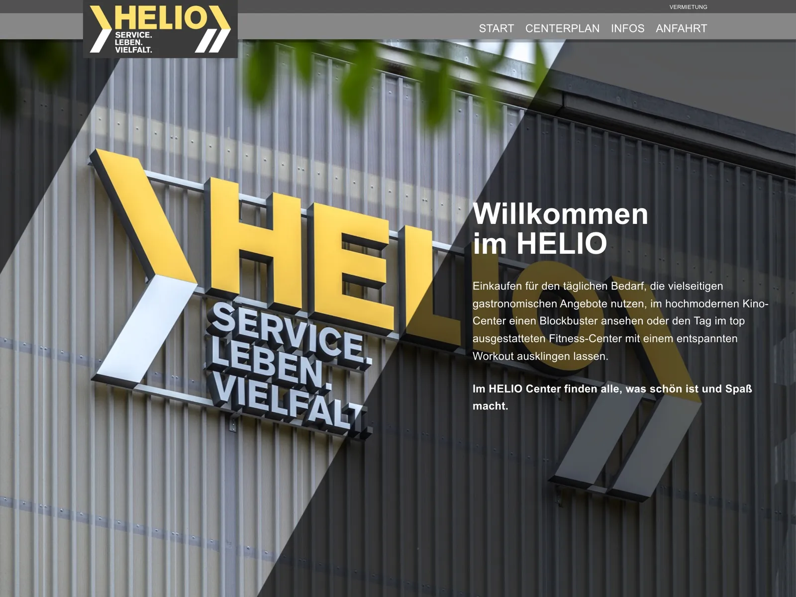 Startseite des Helio in Augsburg