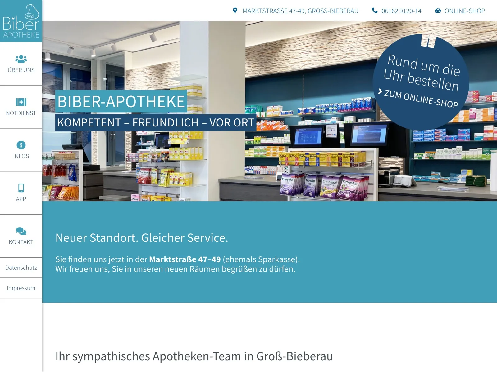 Startseite der Biber-Apotheke
