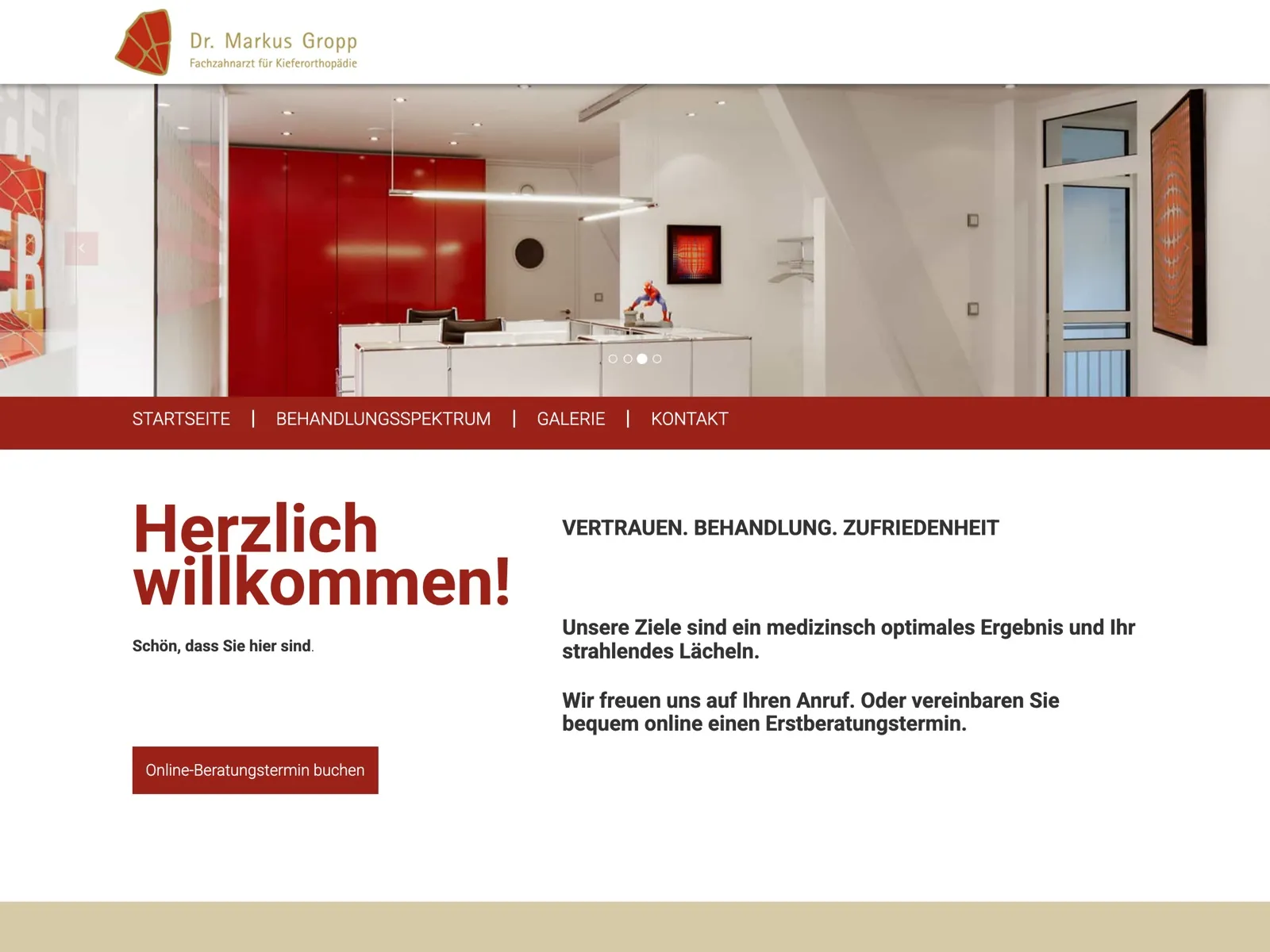 Startseite der kieferorthopädischen Praxis Dr. Gropp